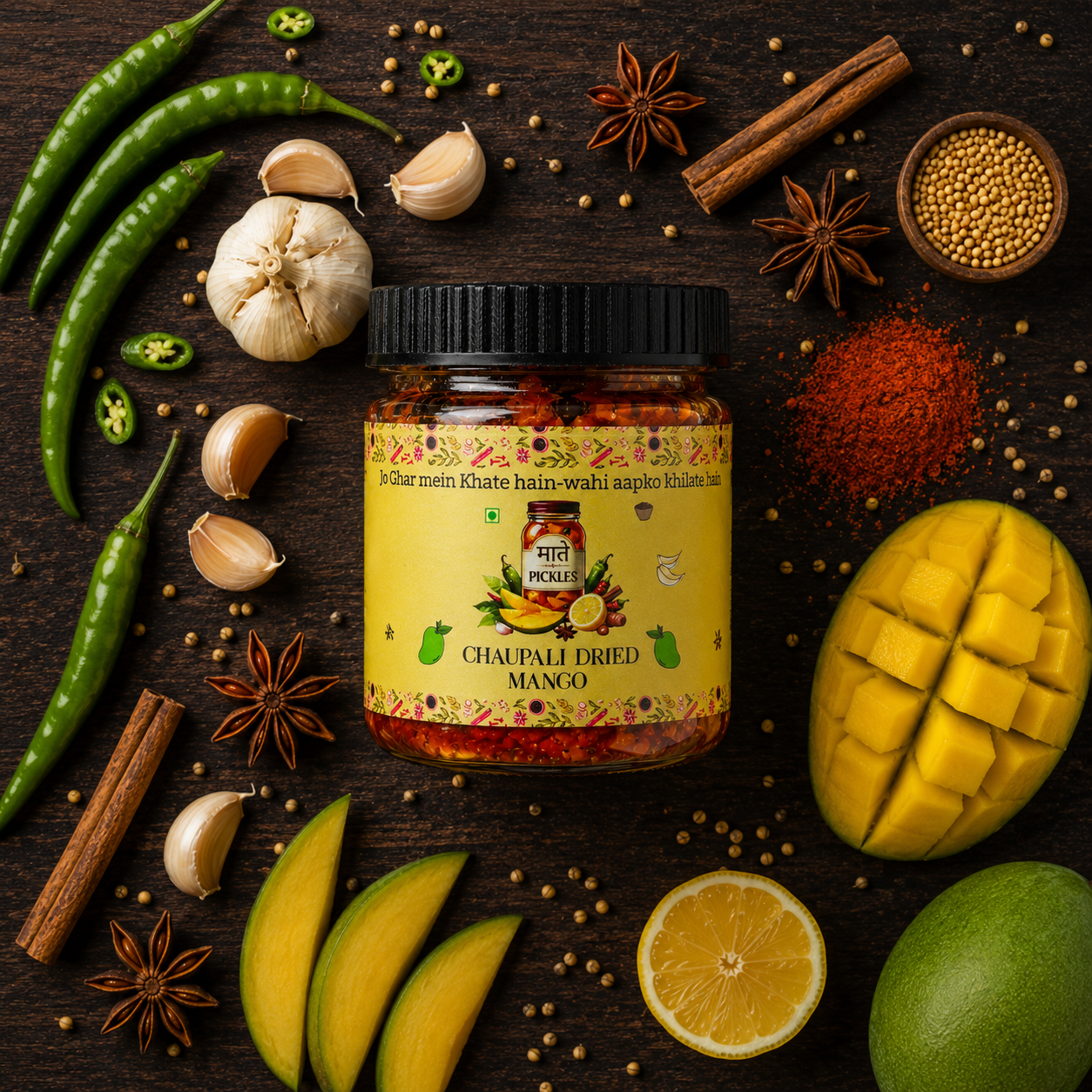 चौपाली सुखा आम का आचार — Sun-Dried Raw Mango Pickle