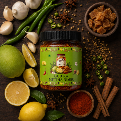गुड़ का मीठा नींबू का आचार — Jaggery Lemon Pickle